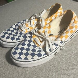 Blue & Yellow checkered Vans like NEW!